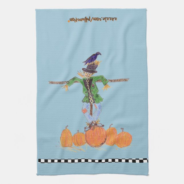 Funny Scarecrow Kitchen Towel (Vertical)