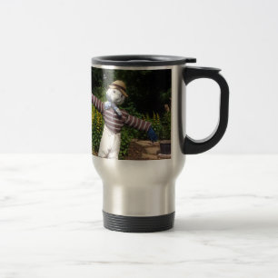 Funny scarecrow travel mug