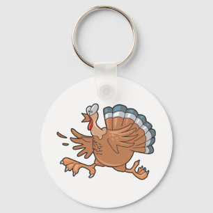 funny scared turkey keychain