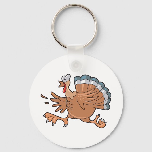 funny scared turkey keychain (Front)