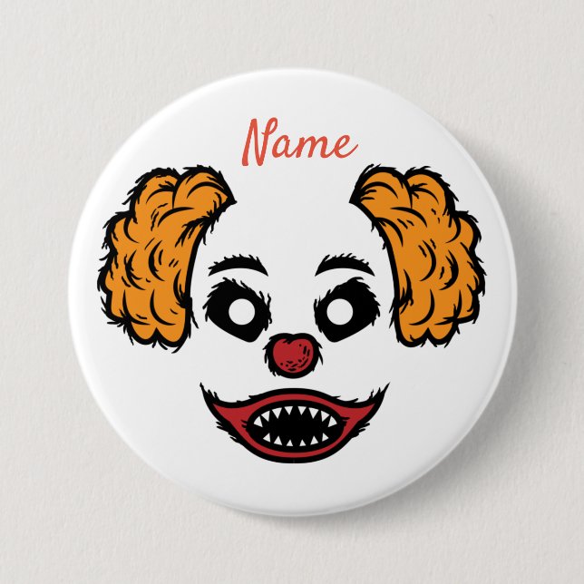 Funny Scary Clown Thunder_Cove 3 Inch Round Button (Front)