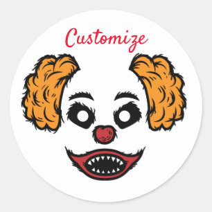 Funny Scary Clown Thunder_Cove Classic Round Sticker