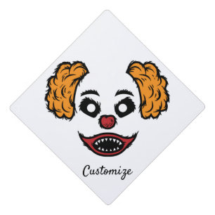 Funny Scary Clown Thunder_Cove  Graduation Cap Topper