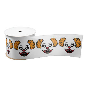 Funny Scary Clown Thunder_Cove Satin Ribbon