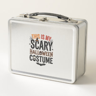Funny Scary Halloween Costume Vintage Shirt Design Metal Lunch Box