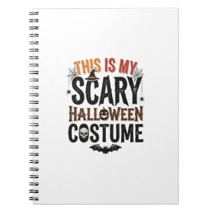 Funny Scary Halloween Costume Vintage Shirt Design Notebook