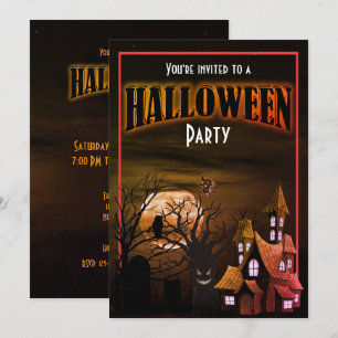 Funny Scary Halloween Party Invitation