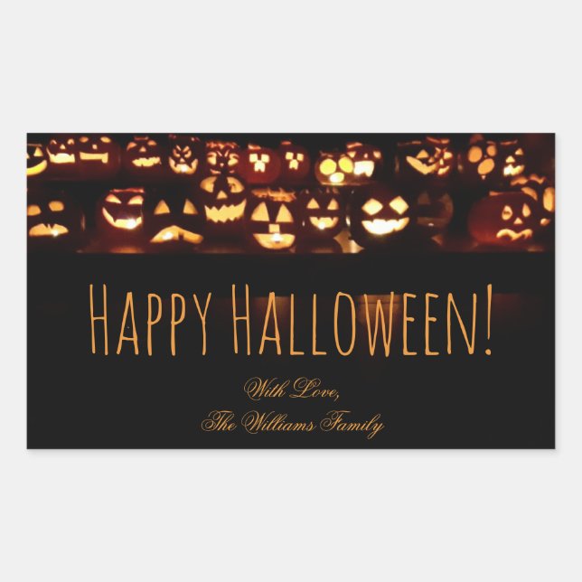 Funny Scary Halloween Pumpkins Photography Sticker (Front)