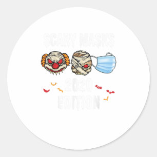 Funny Scary Masks  2020 Edition Halloween Classic Round Sticker