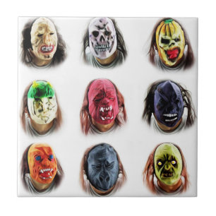 Funny Scary Masks Tile