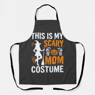 Funny Scary Mom Costume Halloween Witch Apron