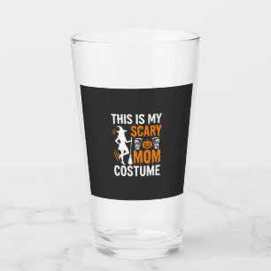 Funny Scary Mom Costume Halloween Witch Glass