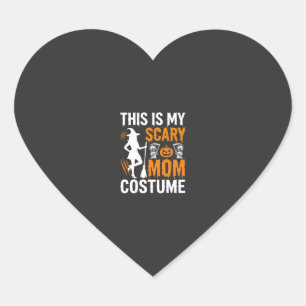 Funny Scary Mom Costume Halloween Witch Heart Sticker