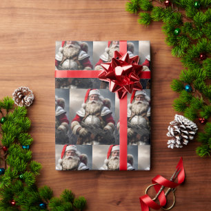 Funny Scary Santa Naughty List Wrapping Paper
