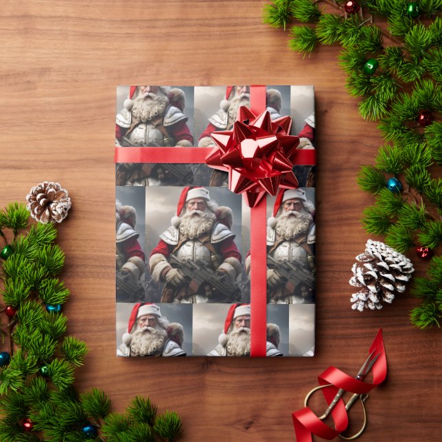 Funny Scary Santa Naughty List Wrapping Paper (Holiday Gift)