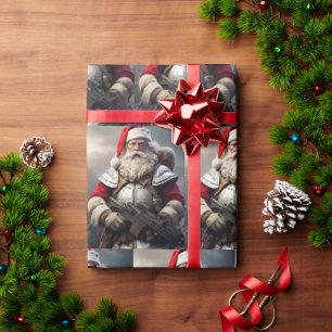 Funny Scary Santa Naughty List Wrapping Paper
