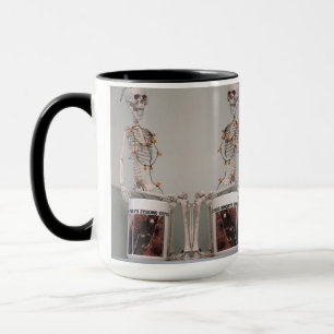 Funny Scary Skeleton Bones Coffee Halloween Design Mug