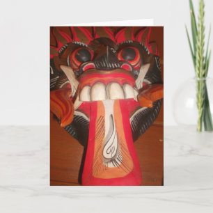 Funny Scary Weird Tongue Halloween Mask Card