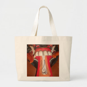 Funny Scary Weird Tongue Halloween Mask Large Tote Bag