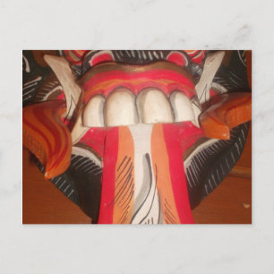 Funny Scary Weird Tongue Halloween Mask Postcard