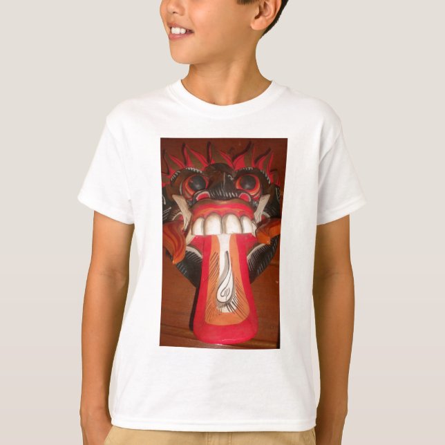 Funny Scary Weird Tongue Halloween Mask T-Shirt (Front)