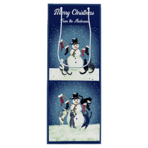 Funny Scenes from a Cat Christmas Party  Wine Gift Bag