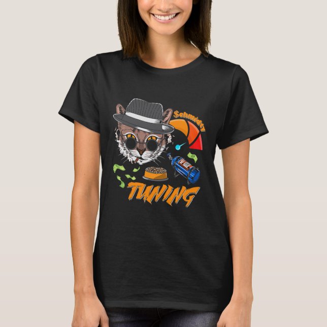 Funny Schmidty Tuning Mad Cat Lovers T-Shirt (Front)