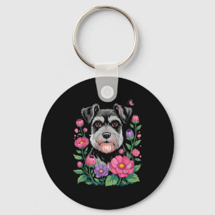 Funny Schnauzer Art For Women Schnauzer Dog Lover  Keychain