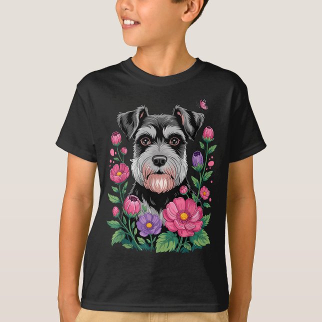 Funny Schnauzer Art For Women Schnauzer Dog Lover  T-Shirt (Front)