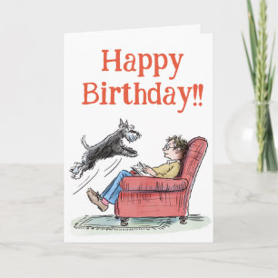 Funny Schnauzer Birthday Greetings Card