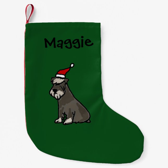 Funny Schnauzer Christmas Stocking (Front)