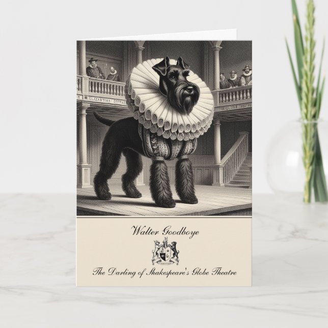 Funny Schnauzer Shakespeare Carte de voeux pliée (Devant)