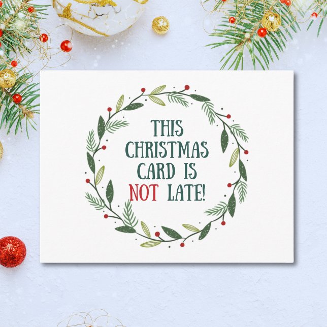 Funny Scholarly Vintage Belated Christmas  Holiday Postcard (This Christmas postcard reads "This Christmas card is not late!")