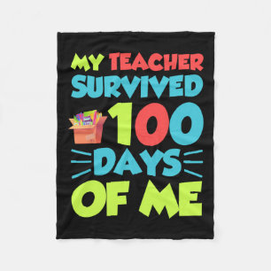 Funny School Boys Girls Kids Gift 100 Days Of Scho Fleece Blanket