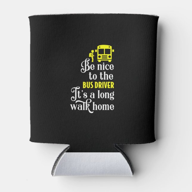 funny school bus driver can cooler (Front)