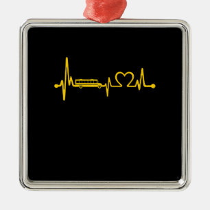 funny school bus driver gift love school bus metal ornament