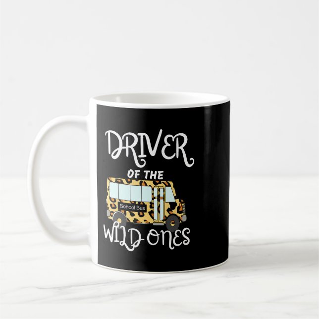 Funny School Bus Driver Leopard Cheetah Back To Sc Coffee Mug (Left)