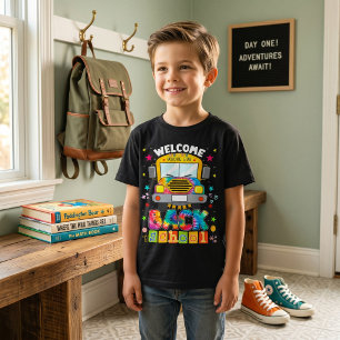 Funny School Bus Graphic Back to School Boys Tee
