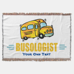 Funny School Bus Throw Blanket