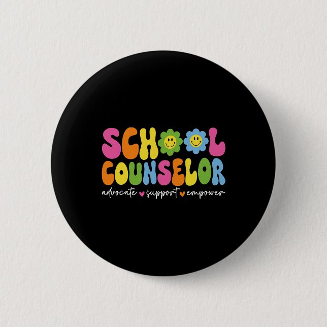 Funny School Counselor Back To School Counseling T 2 Inch Round Button (Front)