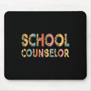 Funny School Counselor Teacher Leopard School Coun Mouse Pad