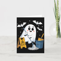 Funny School Custodian Janitor Ghost Halloween