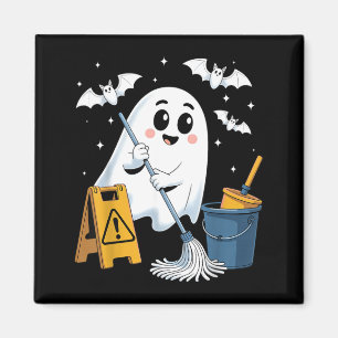 Funny School Custodian Janitor Ghost Halloween Magnet