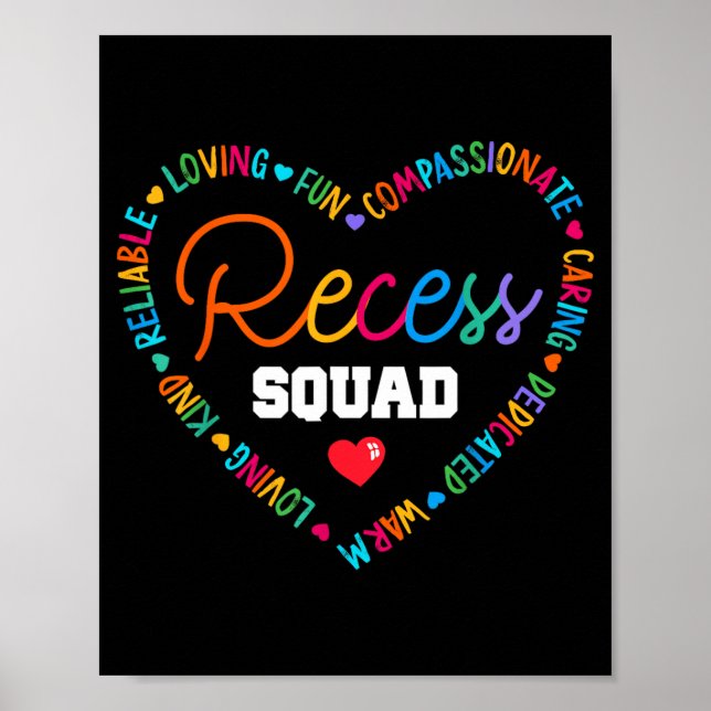 Funny School for Teachers Students Monitor Recess Poster (Front)