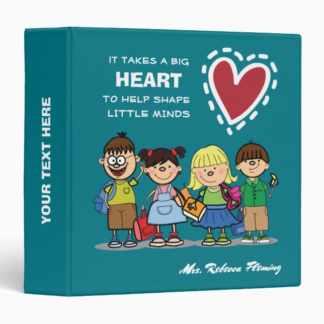 Funny School Kids Enseignant Appréciation Classeur (Devant/Côté)