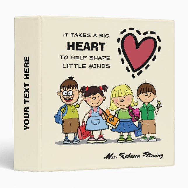 Funny School Kids Teacher Appreciation Gift Binder (Front/Spine)