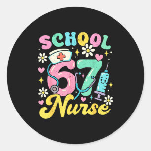 Funny School Nurse 67 Cute Medical Meme Design Classic Round Sticker