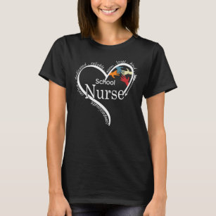 Funny School Nurse Graphic Tees Tops Back To