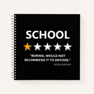 Funny School Review Not Recommend Name Notebook