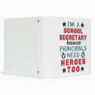 Funny School Secretary Heroes Appreciation Binder